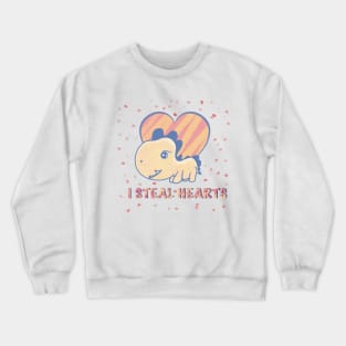 I steal hearts valentines day cute dinosaur Crewneck Sweatshirt